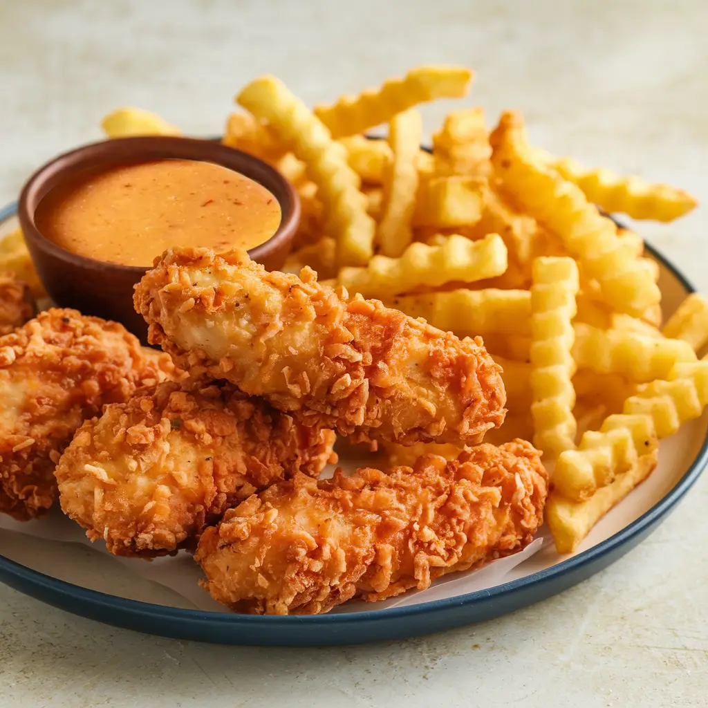 Coconut chicken tenders with dipping sauce