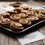 Soft, gooey homemade cinnamon rolls with cream cheese frosting and pecan sprinkles.