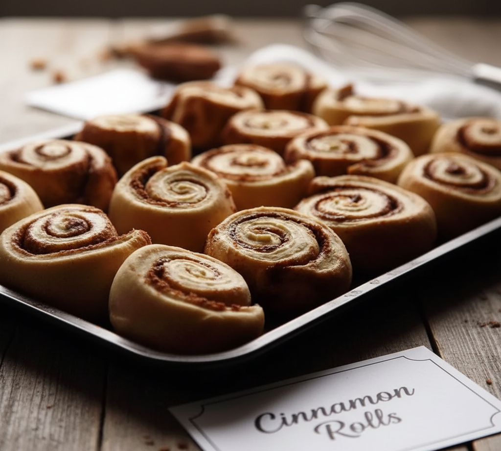Soft, gooey homemade cinnamon rolls with cream cheese frosting and pecan sprinkles.