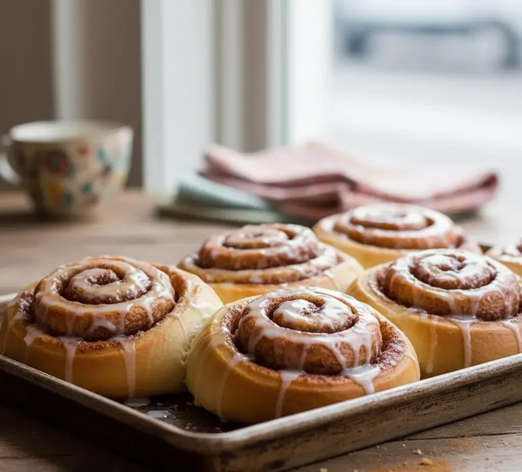 Danish cinnamon snails — cardamom dough rolls with cinnamon filling on parchment.