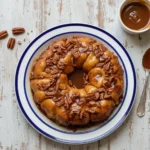 Overnight sticky buns — inverted Bundt sticky buns with caramelized nuts on top.