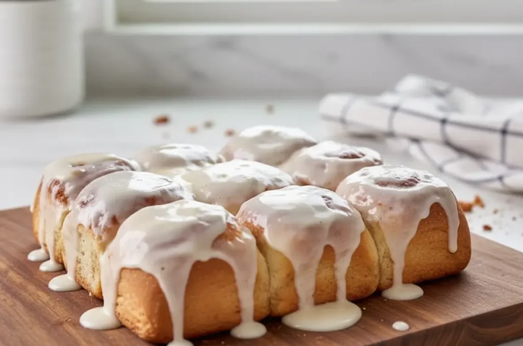 Ooey gooey Hawaiian roll cinnamon rolls with cream cheese icing